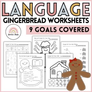 Gingerbread Language Worksheets and Activities for Speech Therapy No Prep