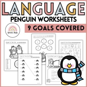 Penguin Language Worksheets and Activities for Speech Therapy No Prep