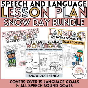 Snow Day No Prep Language and Articulation Activities for Speech Therapy