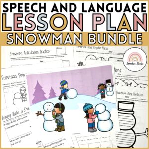 Snowman No Prep Language and Articulation Activities for Speech Therapy