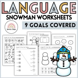 Snowman Language Worksheets and Activities for Speech Therapy No Prep