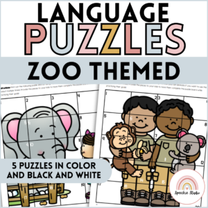 Zoo Themed Speech Therapy Language Puzzles and Activities