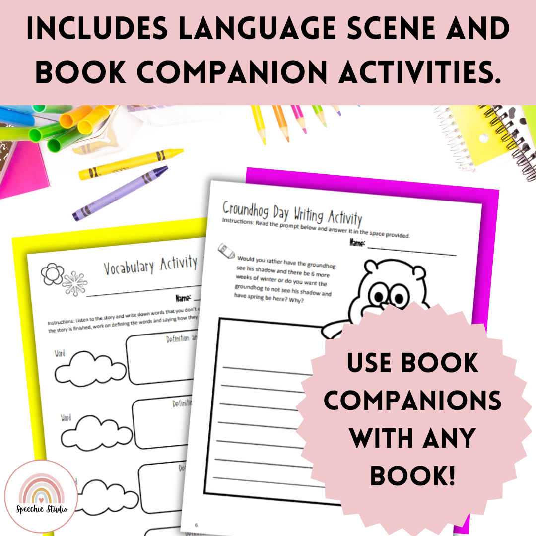 Groundhog Day Language and Articulation Workbook for Speech Therapy NO ...