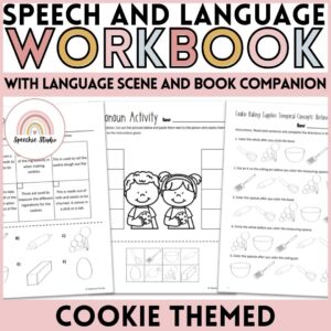 Cookie Themed Language and Articulation Workbook for Speech Therapy NO PREP