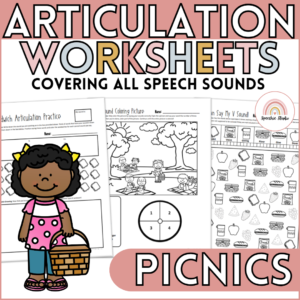 Picnic Articulation Worksheets and Activities for Speech Therapy No Prep