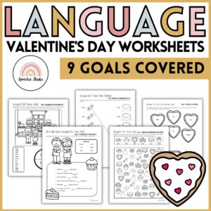 Valentine's Day Language Worksheets and Activities for Speech Therapy No Prep