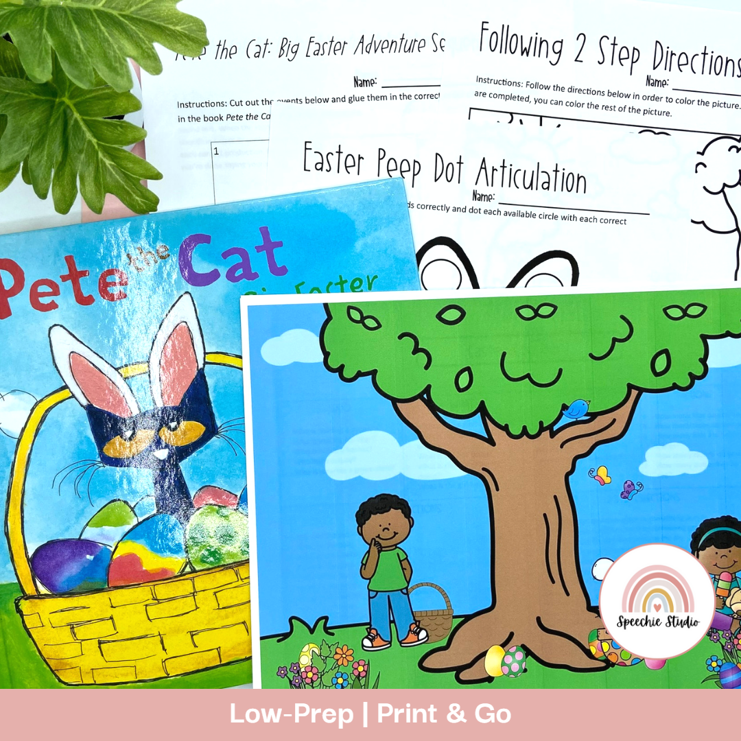 Easter Themed Language and Articulation Workbook for Speech Therapy NO ...