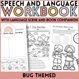 Bug Themed Language and Articulation Workbook for Speech Therapy NO PREP