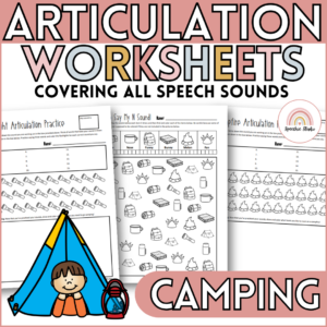 Camping Articulation Worksheets and Activities for Speech Therapy No Prep
