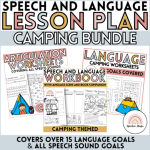 Camping No Prep Language and Articulation Activities for Speech Therapy