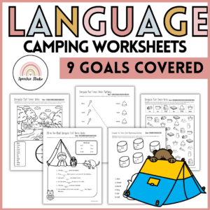 Camping Language Worksheets and Activities for Speech Therapy No Prep