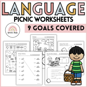 Picnic Language Worksheets and Activities for Speech Therapy No Prep
