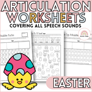 Easter Articulation Worksheets and Activities for Speech Therapy No Prep
