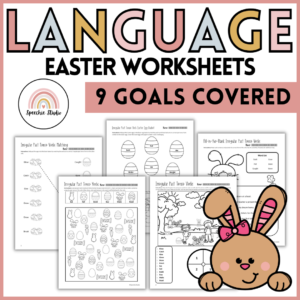Easter Language Worksheets and Activities for Speech Therapy No Prep