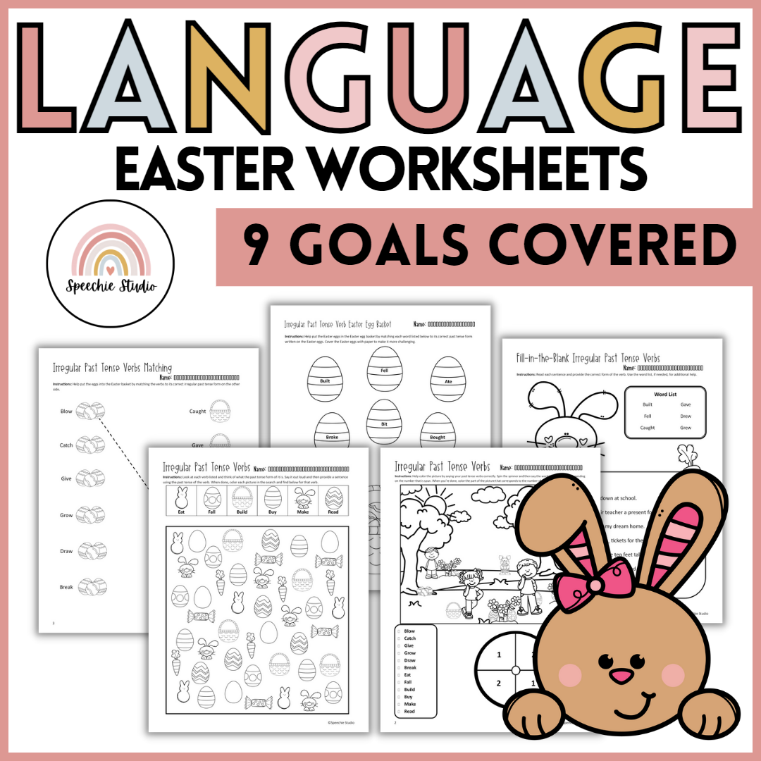 Easter Language Worksheets and Activities for Speech Therapy No Prep ...