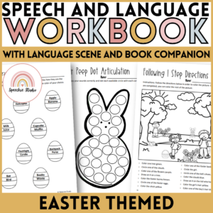 Easter Themed Language and Articulation Workbook for Speech Therapy NO PREP