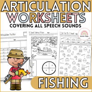 Fishing Articulation Worksheets and Activities for Speech Therapy No Prep