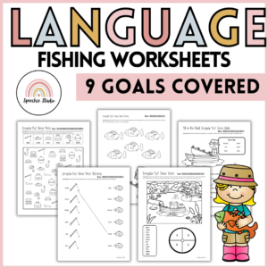 Fishing Language Worksheets and Activities for Speech Therapy No Prep