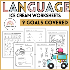Ice Cream Language Worksheets and Activities for Speech Therapy No Prep
