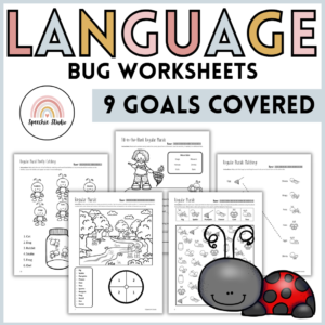 Bug Language Worksheets and Activities for Speech Therapy No Prep