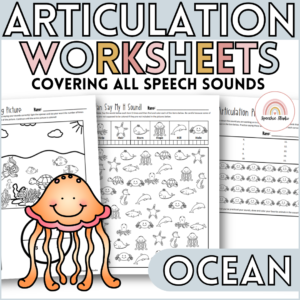 Ocean Articulation Worksheets and Activities for Speech Therapy No Prep