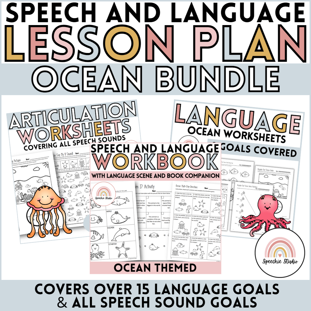 Ocean No Prep Language and Articulation Activities for Speech Therapy ...