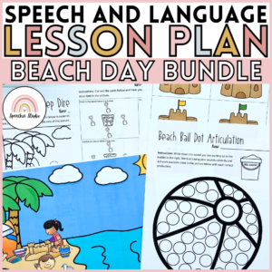 Beach Day No Prep Language and Articulation Activities for Speech Therapy