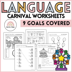 Carnival Language Worksheets and Activities for Speech Therapy No Prep