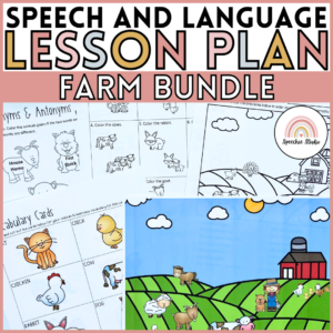 Farm No Prep Language and Articulation Activities for Speech Therapy