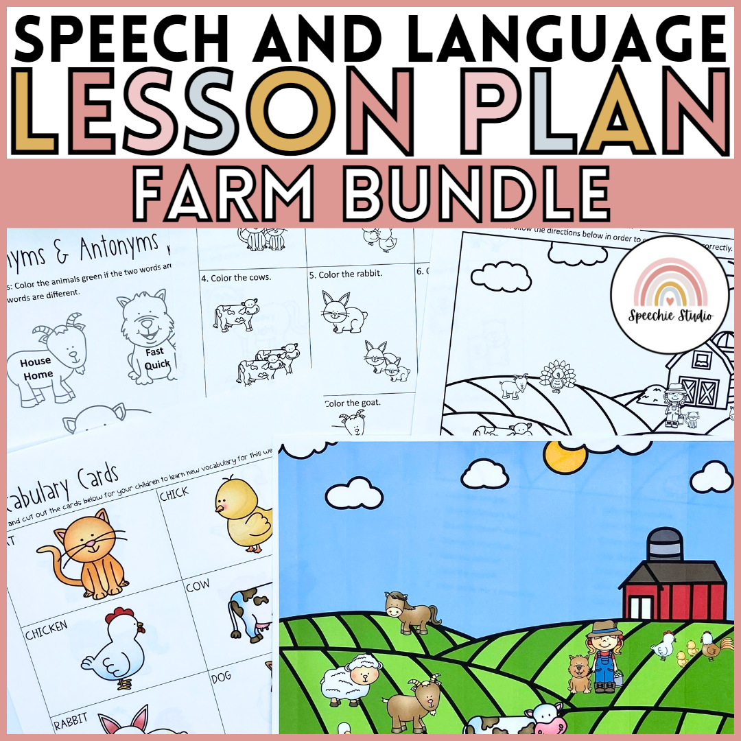 Farm No Prep Language and Articulation Activities for Speech Therapy ...