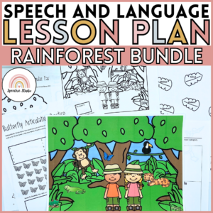 Rainforest Themed No Prep Language and Articulation Activities for Speech Therapy