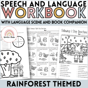 Rainforest Language and Articulation Workbook for Speech Therapy NO PREP