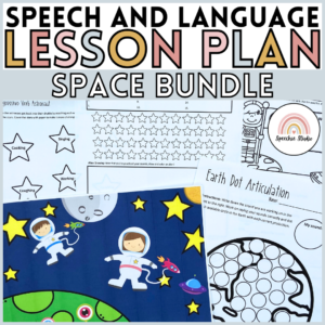 Space Themed No Prep Language and Articulation Activities for Speech Therapy