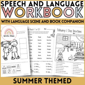 Summer Language and Articulation Workbook for Speech Therapy NO PREP