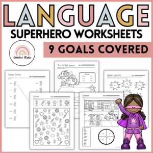 Superhero Themed Language Worksheets and Activities for Speech Therapy No Prep